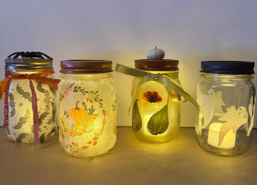 Untitled Glowing mason jars