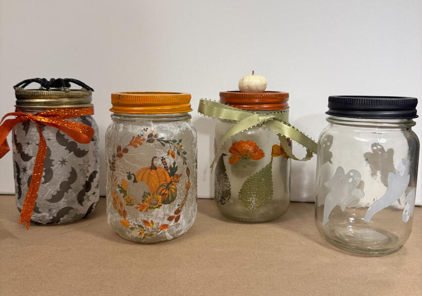 decorated mason jars